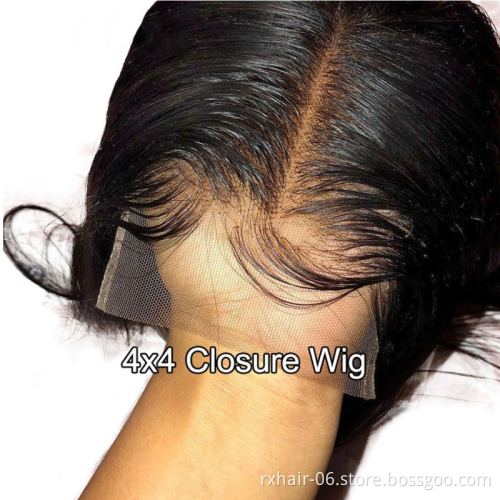 High Density Wholesale 4x4 5x5 Transparent Lace Closure Wig Vendors,100% Cuticle Aligned Transparent Human Hair Lace Front Wigs